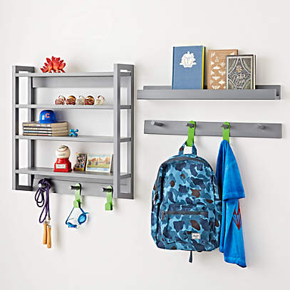Beaumont Grey Shelving Collection, Crate And Barrel Elements Reversible Bookcase