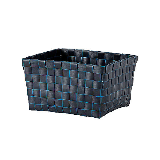 Strapping Woven Blue Shelf Basket