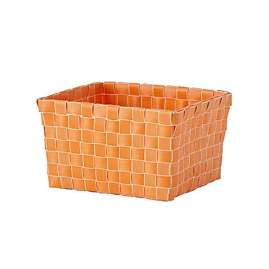 Strapping Woven Orange Shelf Basket