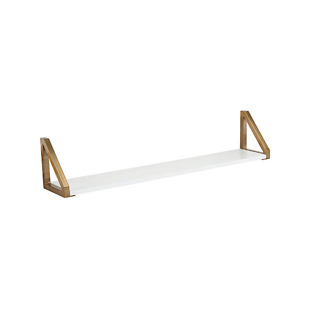 White And Gold Wall Shelf Reviews, White Wall Shelves With Gold Brackets