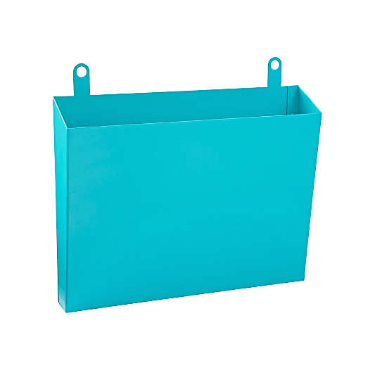 Peg Board Aqua Metal File Holder