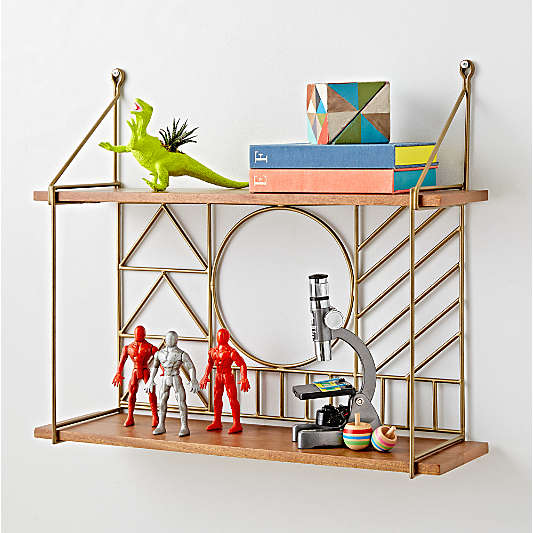 Geometric Metal Wire Wall Shelf