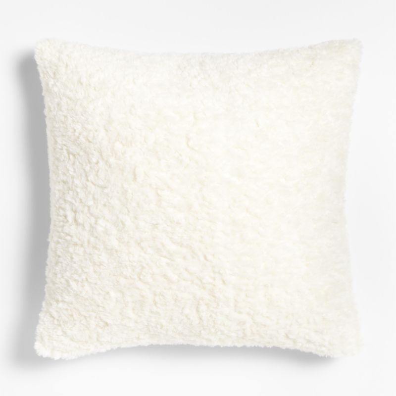 Ivory 23"x23" Sherpa Throw Pillow Cover Crate & Barrel