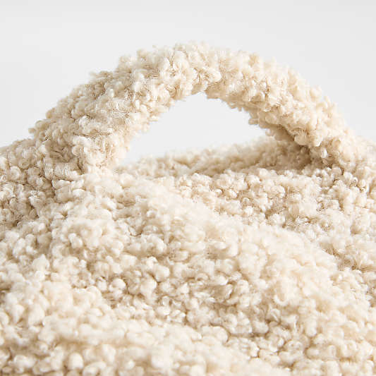 30-Inch Arctic Ivory Sherpa Lounge Bean Bag Chair