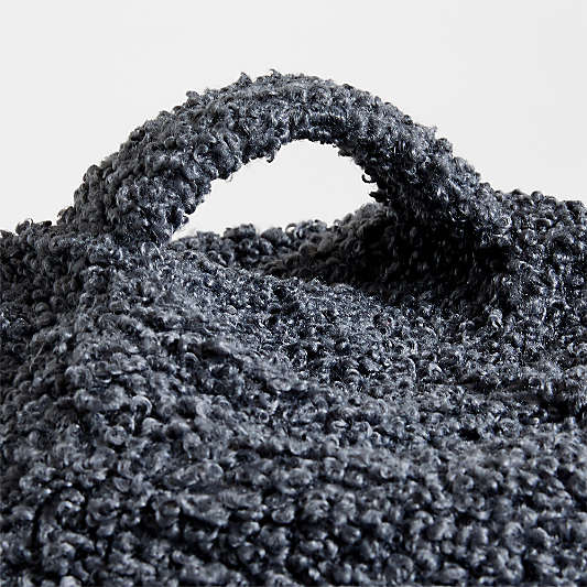 30-Inch Grey Sherpa Kids Lounge Bean Bag Chair