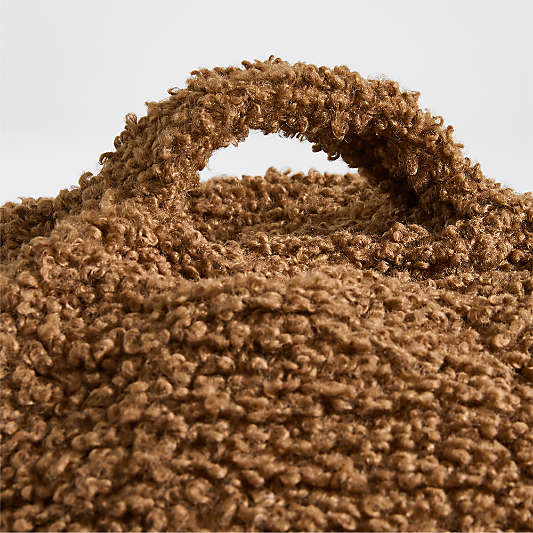 Sesame Brown Small 30" Sherpa Kids Lounge Bean Bag Chair