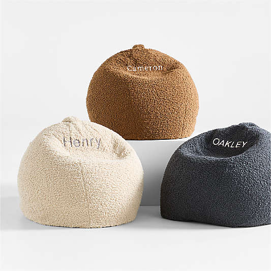 30-Inch Sesame Brown Sherpa Bean Bag Chair