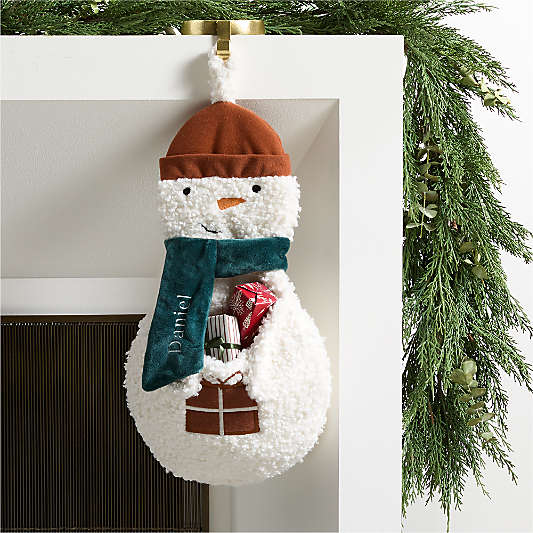 Sherpa Snowman Kids Christmas Stocking