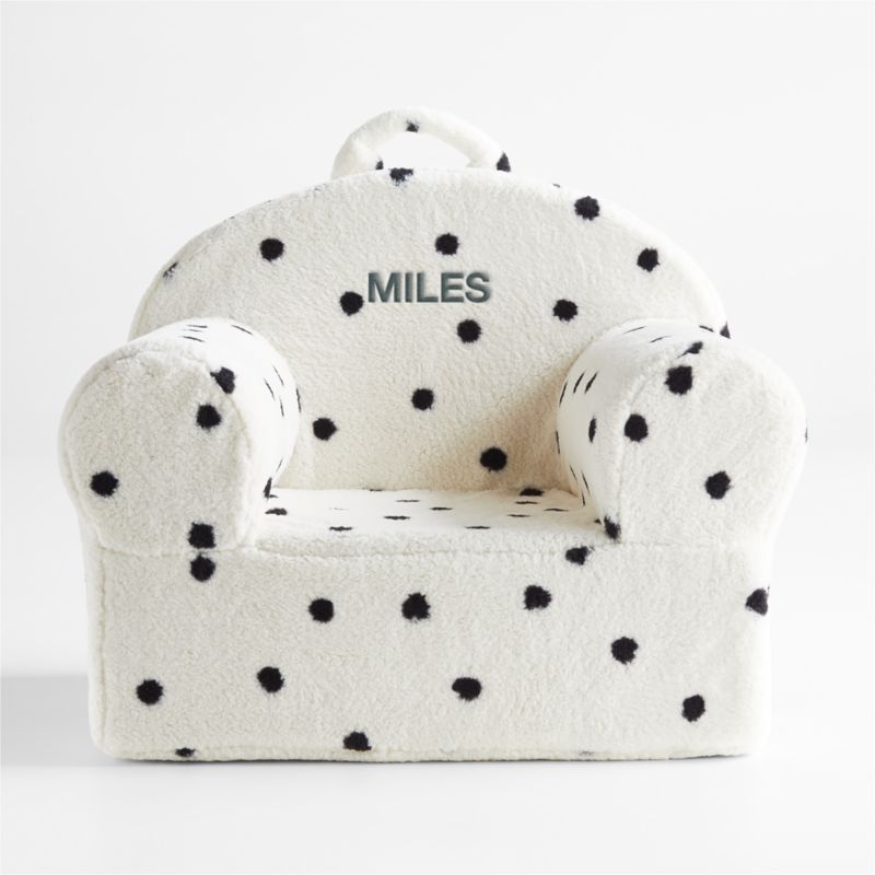 Large White Sherpa PolkaDot Nod Chair Crate & Kids