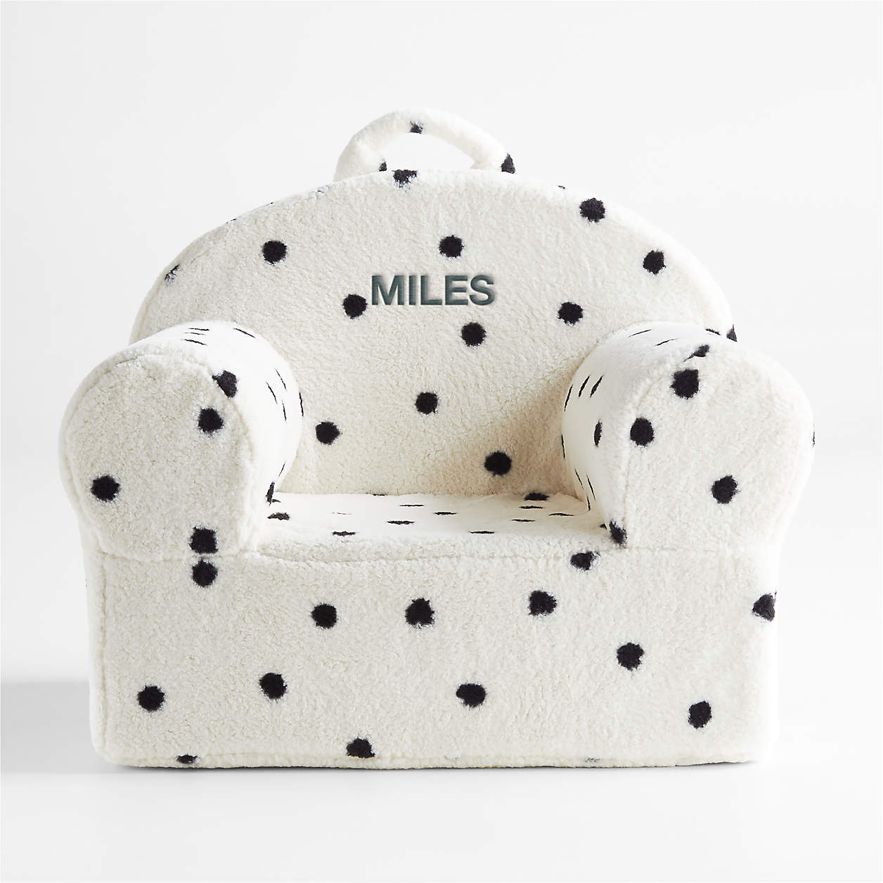 Large White Sherpa PolkaDot Nod Chair Cover Crate & Kids