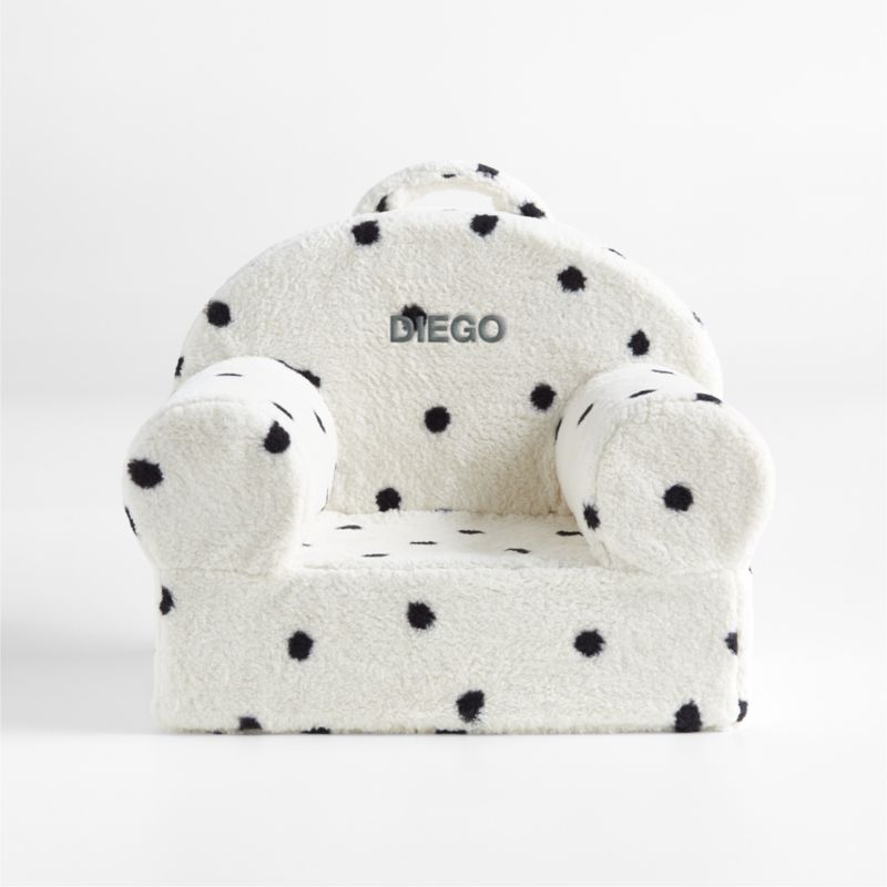 Small White Sherpa PolkaDot Nod Chair Crate & Kids
