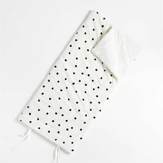 White Sherpa Polka-Dot Kids Sleeping Bag