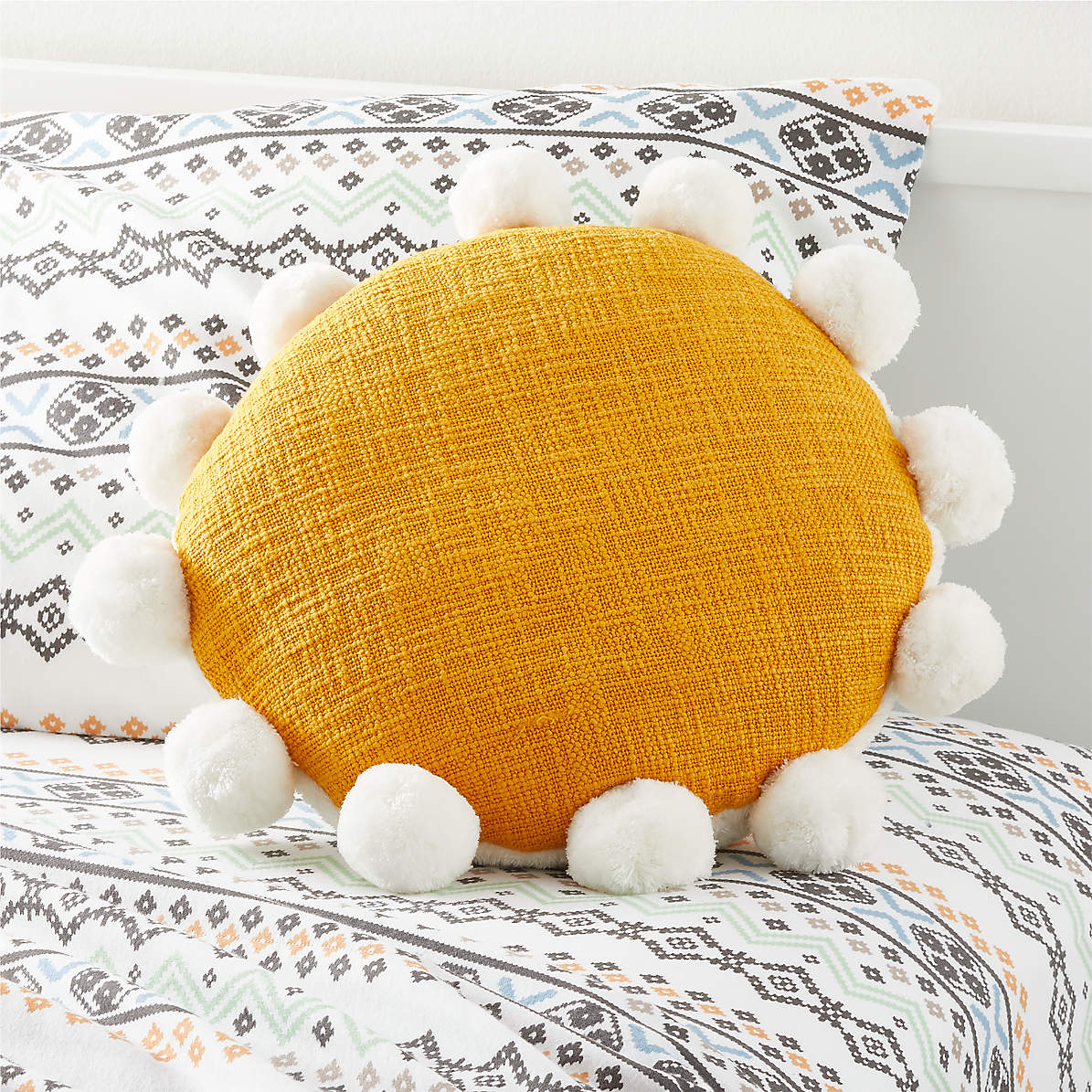 yellow circle pillow