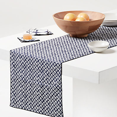 View Shibori 120" Reversible Blue Table Runner details