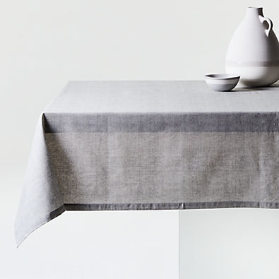View Shiloh Grey Easy-Care Tablecloth 60"x90" details