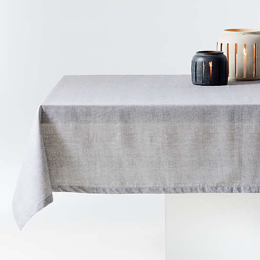 Shiloh Stone Grey Easy-Care Tablecloth 60"x90"