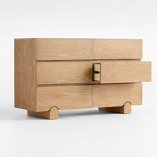 Ellis 52" Hazelnut Brown Wood Wide 6-Drawer Kids Dresser