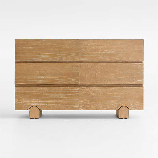 Shiloh 52" Hazelnut Brown Wood Wide 6-Drawer Kids Dresser