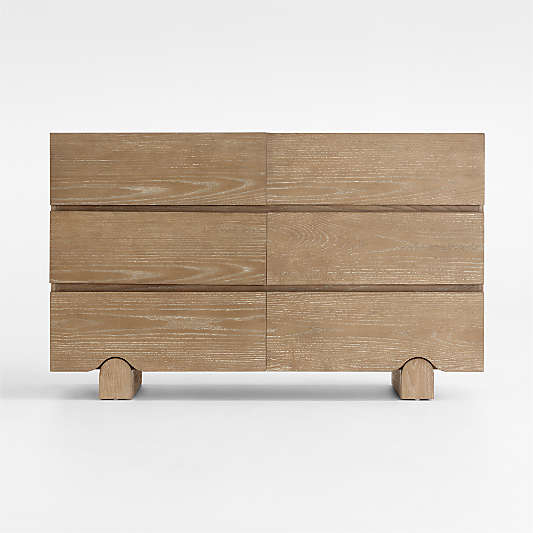 Ellis 52" Hazelnut Brown Wood Wide 6-Drawer Kids Dresser