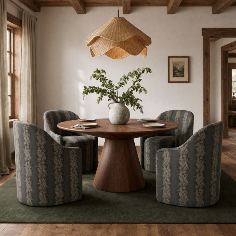 Palisades 48" Walnut Wood Round Pedestal Dining Table - image 2 of 8