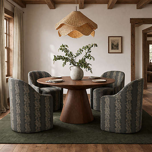 Palisades 48" Walnut Wood Round Pedestal Dining Table