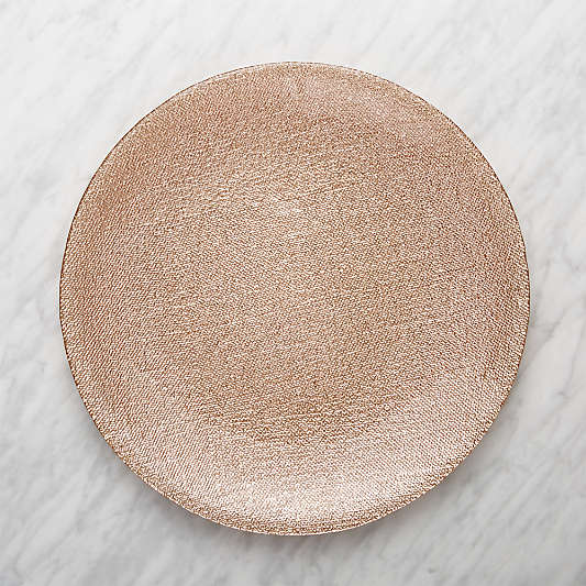 Shimmer Rose Gold Glass Platter-Charger Plate