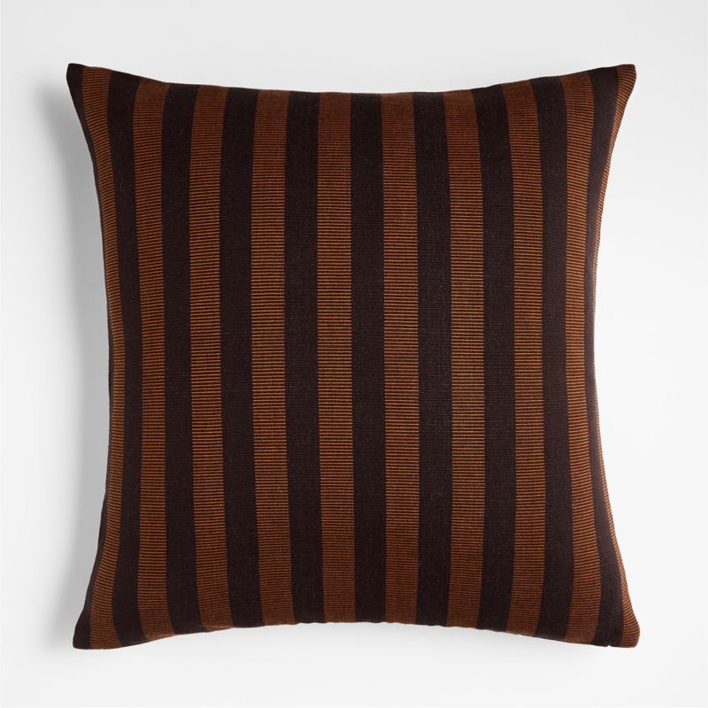 Shinola Canfield 23"x23" Square Umber Striped Decorative Throw Pillow