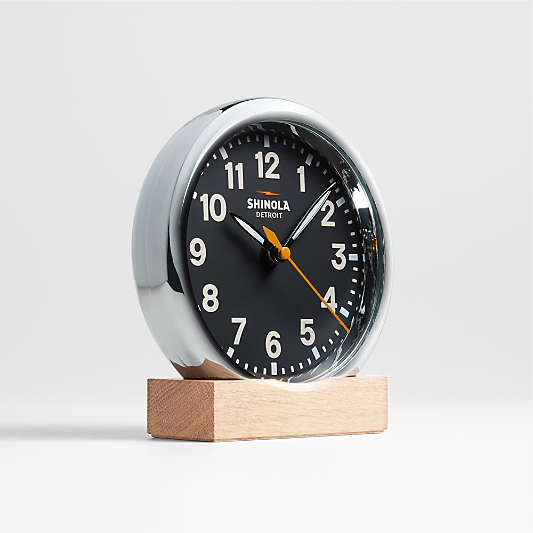 Shinola Runwell Chrome Desk Clock