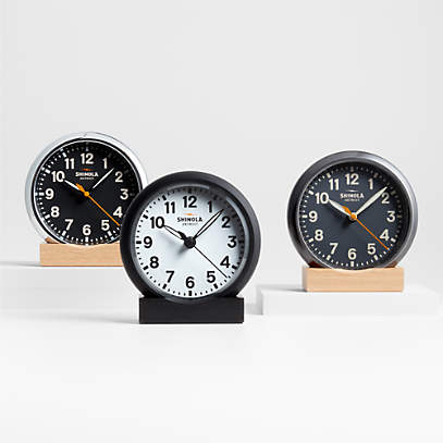 Shinola Runwell Gunmetal Grey Desk Clock