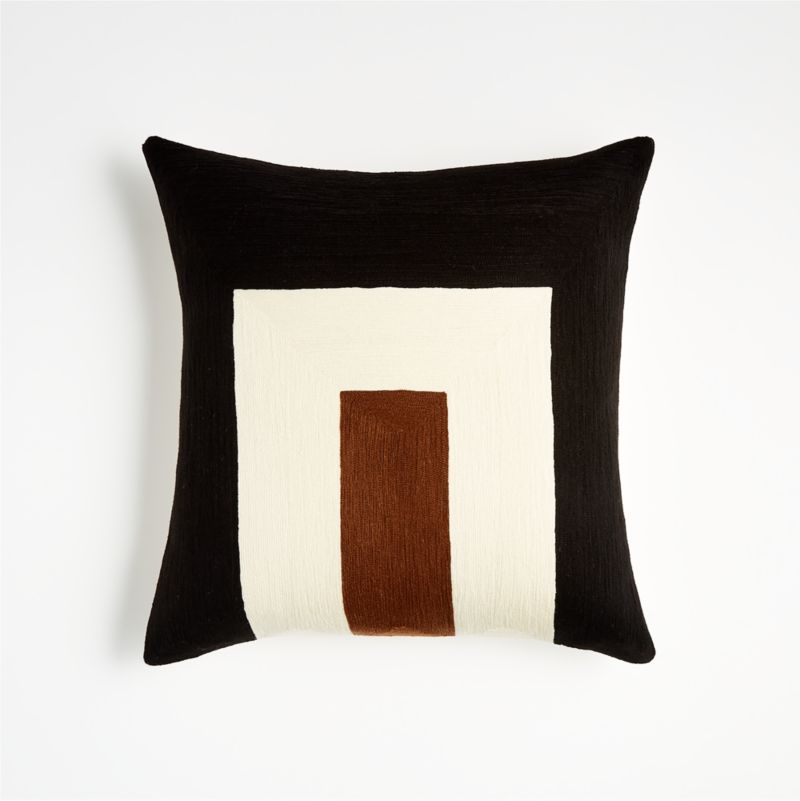 Shinola Michigan 18" Black Embroidered Pillow Cover with FeatherDown