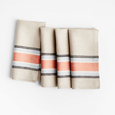 View Shinola Mackinac Stripe Linen Napkins, Set of 4 details
