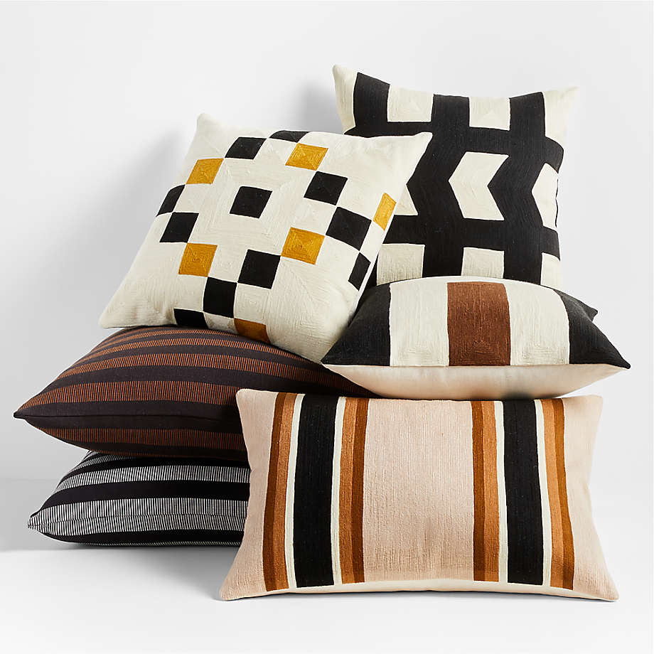 Dellana 23x23 Striped Natural Square Throw Pillow