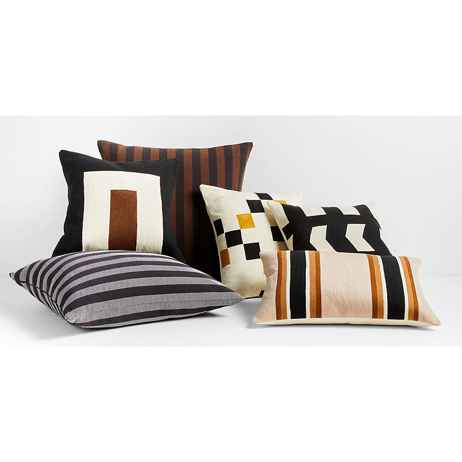 Dellana 23x23 Striped Natural Square Throw Pillow