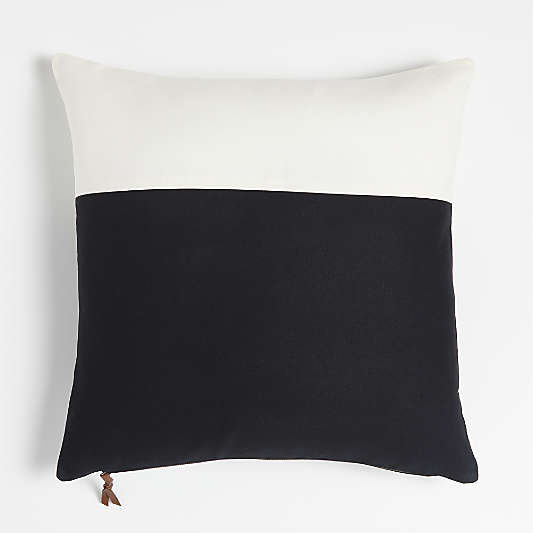 Shinola Mackinac 23"x23" Black and White Outdoor Pillow