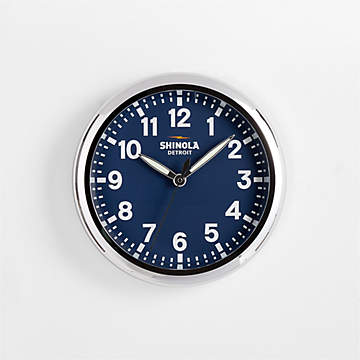 Shinola Runwell Chrome Desk Clock | Crate & Barrel