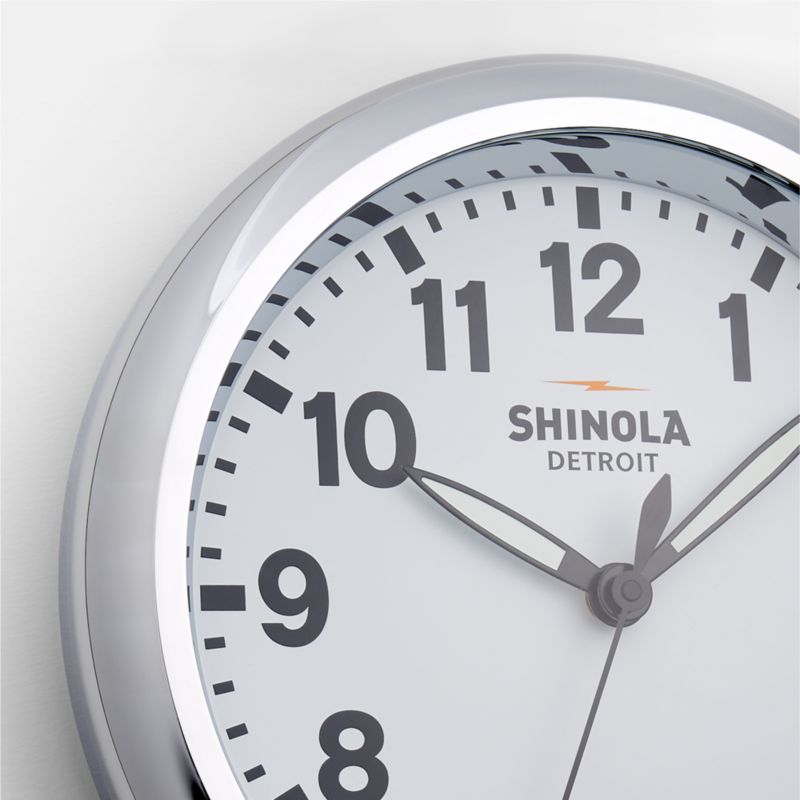 Shinola Runwell Chrome And White Wall Clock Reviews Crate And Barrel