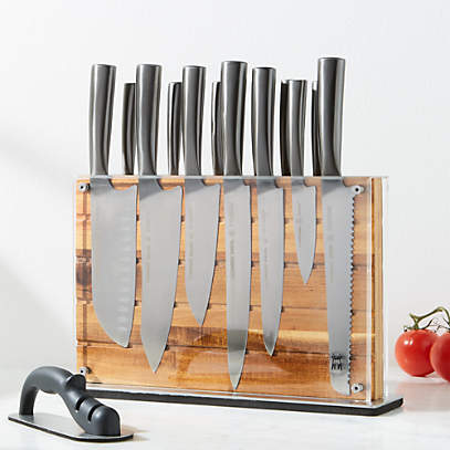  Schmidt Brothers - Bonded Teak, 15-Piece Knife Set, High-Carbon  Stainless Steel Cutlery with Acacia and Acrylic Magnetic Knife Block and  Knife Sharpener: Block Knife Sets: Home & Kitchen