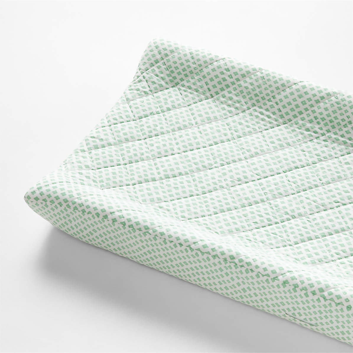 Shome Organic Patterned Green Baby Changing Pad Cover by John