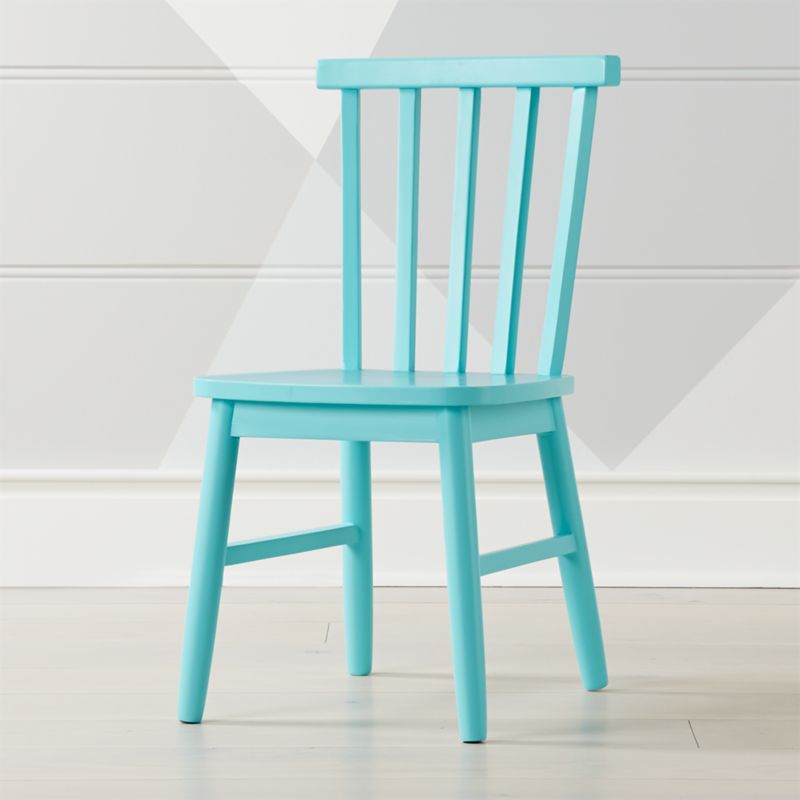 Shore Light Blue Wood Kids Play Chair