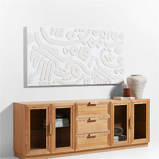 Calypso 90" Natural Wood Storage Media Console