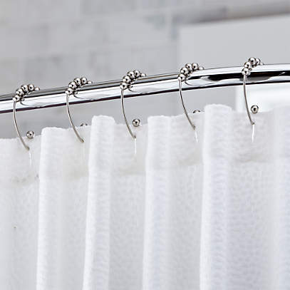Shower Curtain Roller Rings Matte, Crate And Barrel Shower Curtains White