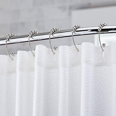 Shower Curtain Roller Rings Polished, Shower Curtain Rings Silver