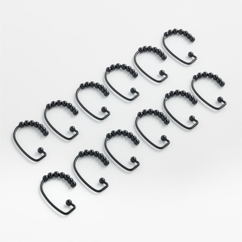 Black Shower Curtain Rings, Set of 12 + Reviews Crate & Barrel