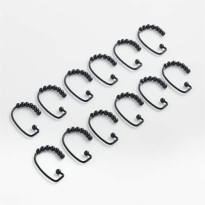 Black Shower Curtain Rings, Set of 12 + Reviews