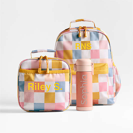 Pink Colorblock Insulated Stainless Steel Kids Water Bottle with Straw