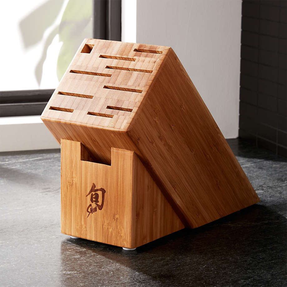 Shun 11Slot Bamboo Knife Block + Reviews Crate & Barrel