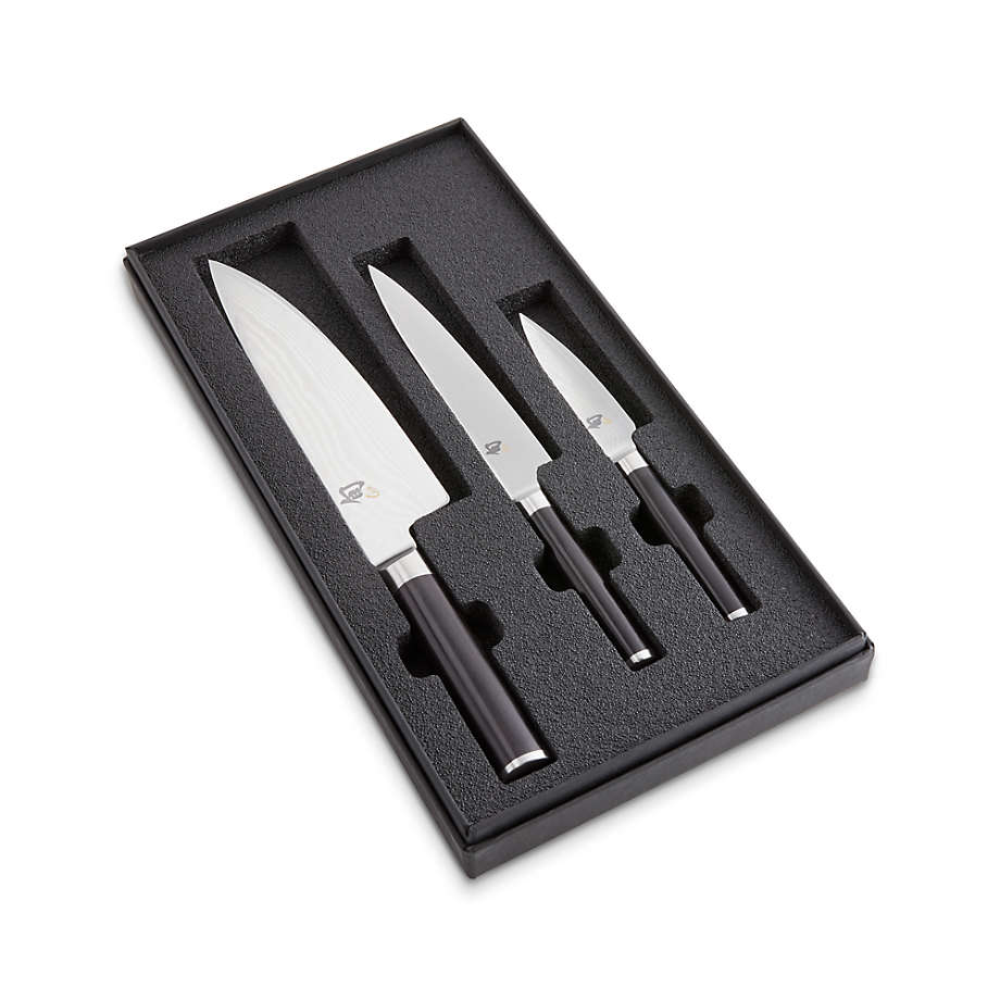 Kai 3 Pc Stainless Steel Knife Set Shun Classic Hand Made Premium