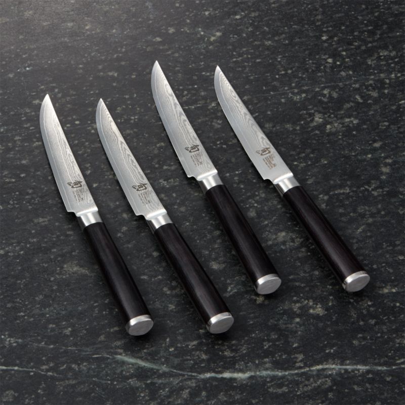 Shun Classic 4 Piece BBQ Knife Set, Black