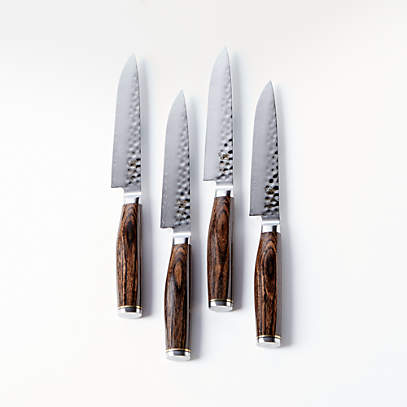 Japanese Faux Wood Steak Knife Set of 6 Mid Century Modern 