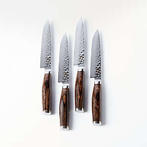 KitchenAid Gourmet 4-Piece Black Steak Knife Set, Crate & Barrel in 2023